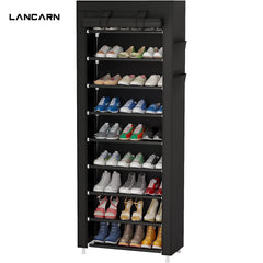 9-Tier Shoe Rack Organizer with Dust Cover – Portable Shoe Storage Shelf for Closet, Bedroom, Entryway, Hallway